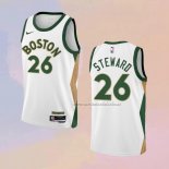 Camiseta Boston Celtics DJ Steward NO 26 Ciudad 2023-24 Blanco