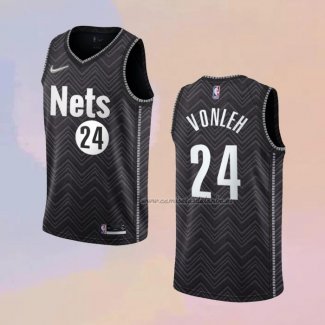 Camiseta Brooklyn Nets Noah Vonleh NO 24 Earned 2020-21 Negro