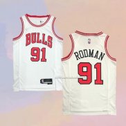 Camiseta Chicago Bulls Dennis Rodman NO 91 Association 2021 Blanco