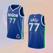 Camiseta Dallas Mavericks Luka Doncic NO 77 Ciudad 2022-23 Azul