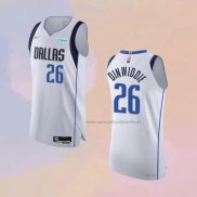 Camiseta Dallas Mavericks Spencer Dinwiddie NO 26 Association Autentico Blanco