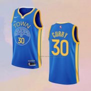 Camiseta Golden State Warriors Stephen Curry NO 30 Earned 2022-23 Azul