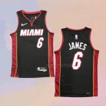 Camiseta Miami Heat LeBron James NO 6 Icon Negro