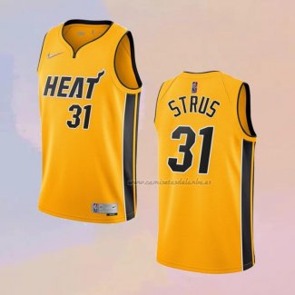 Camiseta Miami Heat Max Strus NO 31 Earned 2020-21 Oro