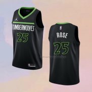 Camiseta Minnesota Timberwolves Derrick Rose NO 25 Statement 2022-23 Negro