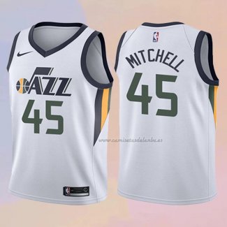 Camiseta Nino Utah Jazz Donovan Mitchell NO 45 Association 2017-18 Negro