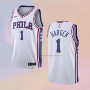 Camiseta Philadelphia 76ers James Harden NO 1 Association Blanco