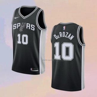 Camiseta San Antonio Spurs DeMar DeRozan NO 10 Icon Negro