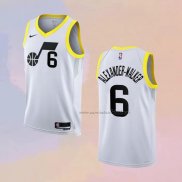 Camiseta Utah Jazz Nickeil Alexander-Walker NO 6 Association 2022-23 Blanco