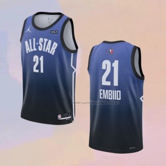 Camiseta All Star 2023 Philadelphia 76ers Joel Embiid NO 21 Azul