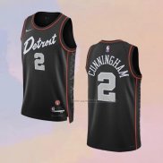 Camiseta Detroit Pistons Cade Cunningham NO 2 Ciudad 2023-24 Negro