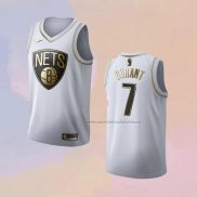 Camiseta Golden Edition Brooklyn Nets Kevin Durant NO 7 Blanco