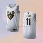 Camiseta Golden Edition Brooklyn Nets Kyrie Irving NO 11 Blanco