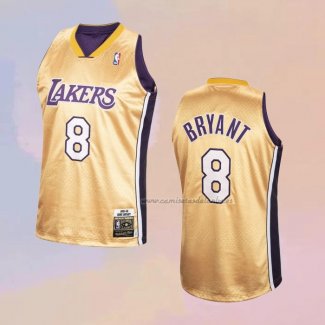 Camiseta Los Angeles Lakers Kobe Bryant NO 8 Primera Mitchell & Ness Oro