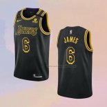 Camiseta Los Angeles Lakers LeBron James NO 6 Mamba 2021-22 Negro