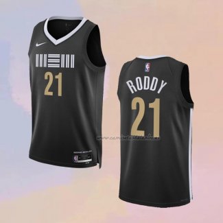 Camiseta Memphis Grizzlies David Roddy NO 21 Ciudad 2023-24 Negro