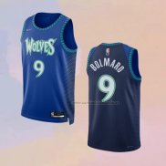 Camiseta Minnesota Timberwolves Leandro Bolmaro NO 9 Ciudad 2021-22 Azul