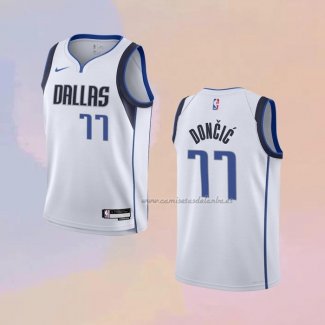 Camiseta Nino Dallas Mavericks Luka Doncic NO 77 Association 2021 Blanco