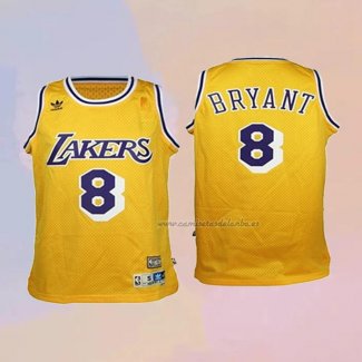 Camiseta Nino Los Angeles Lakers Kobe Bryant NO 8 Retro Amarillo