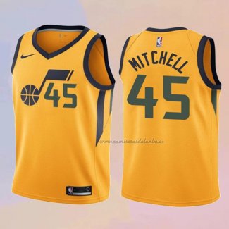 Camiseta Nino Utah Jazz Donovan Mitchell NO 45 Statement 2017-18 Amarillo