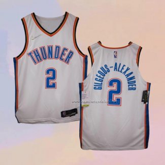 Camiseta Oklahoma City Thunder Shai Gilgeous-Alexander NO 2 Association Autentico Blanco