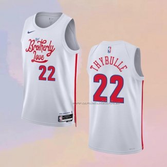 Camiseta Philadelphia 76ers Matisse Thybulle NO 22 Ciudad 2022-23 Blanco