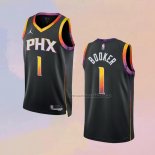 Camiseta Phoenix Suns Devin Booker NO 1 Statement 2022-23 Negro