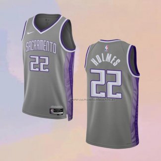 Camiseta Sacramento Kings Richaun Holmes NO 22 Ciudad 2022-23 Gris