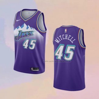 Camiseta Utah Jazz Donovan Mitchell NO 45 Hardwood Classic 2019-20 Violeta