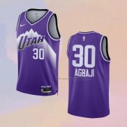 Camiseta Utah Jazz Ochai Agbaji NO 30 Ciudad 2023-24 Violeta