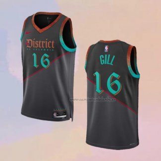 Camiseta Washington Wizards Anthony Gill NO 16 Ciudad 2023-24 Negro