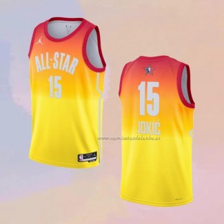 Camiseta All Star 2023 Denver Nuggets Nikola Jokic NO 15 Naranja