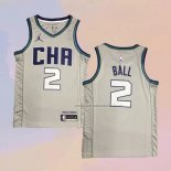 Camiseta Charlotte Hornets LaMelo Ball NO 2 Ciudad Edition Gris