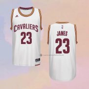 Camiseta Cleveland Cavaliers LeBron James NO 23 Retro Blanco2