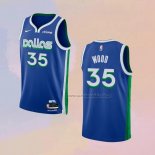 Camiseta Dallas Mavericks Christian Wood NO 35 Ciudad 2022-23 Azul