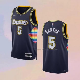 Camiseta Denver Nuggets Will Barton NO 5 Ciudad 2021-22 Azul