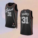 Camiseta Detroit Pistons Joe Harris NO 31 Ciudad 2023-24 Negro