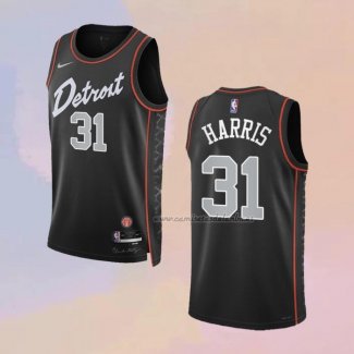 Camiseta Detroit Pistons Joe Harris NO 31 Ciudad 2023-24 Negro