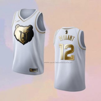 Camiseta Golden Edition Memphis Grizzlies Ja Morant NO 12 Blanco