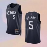 Camiseta Los Angeles Clippers Bones Hyland NO 5 Ciudad 2023-24 Azul