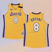 Camiseta Los Angeles Lakers Kobe Bryant NO 8 Mitchell & Ness 1999-00 Amarillo