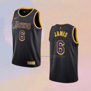 Camiseta Los Angeles Lakers LeBron James NO 6 Earned 2021-22 Negro