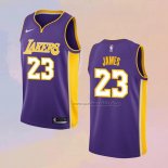 Camiseta Los Angeles Lakers Lebron James NO 23 Statement 2018 Violeta