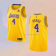 Camiseta Los Angeles Lakers Rajon Rondo NO 4 75th Anniversary 2021-22 Amarillo