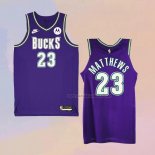 Camiseta Milwaukee Bucks Wesley Matthews NO 23 Classic 2022-23 Violeta