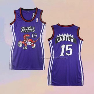 Camiseta Mujer Toronto Raptors Vince Carter NO 15 Violeta