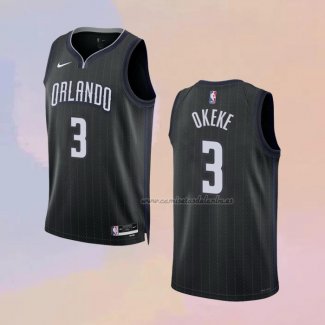 Camiseta Orlando Magic Chuma Okeke NO 3 Ciudad 2022-23 Negro