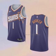 Camiseta Phoenix Suns Devin Booker NO 1 Icon 2023-24 Violeta