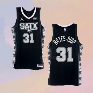 Camiseta San Antonio Spurs Keita Bates-Diop NO 31 Statement 2022-23 Negro