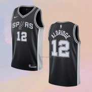 Camiseta San Antonio Spurs LaMarcus Aldridge NO 12 Icon 2020-21 Negro